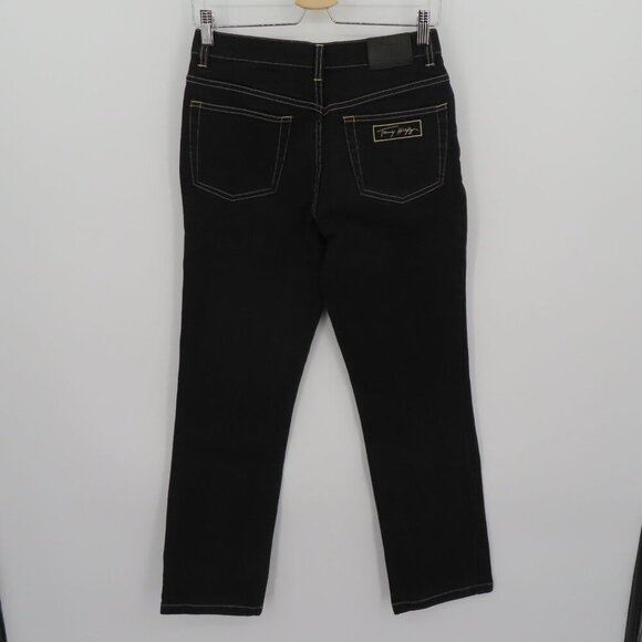 VTG Tommy Hilfiger Women 6 Black Cotton Blend Denim Jeans Embroidered Pocket - Picture 5 of 12
